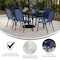 Flash Furniture Brazos 7 Pc Patio Dining Set w/Tempered Glass Patio Table and 6 Chairs w/Navy Flex Comfort Material TLH-94B-303CNV-GG - alternate 3